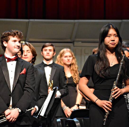 Seniors Justin Seul and Christina Guo takes their final bow. (Photo by Karidja Monjolo)